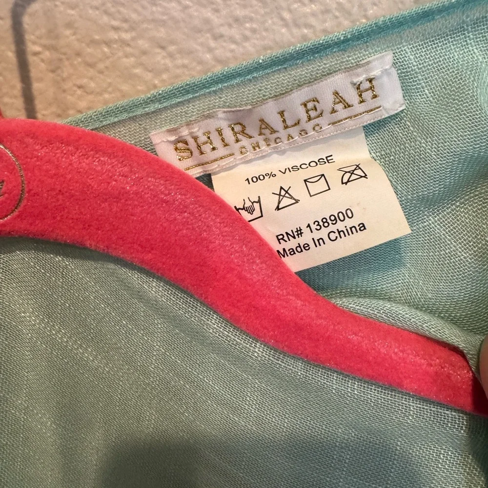 Shiraleah aqua Blue and Purple kimono duster open cover up - Picture 4 of 4